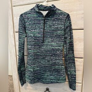 Nike Women's Green and Black Long Sleeve Top